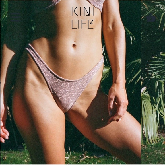 Kinilife XS/S pink shimmery glimmer bikini triangle top and bottoms - Picture 2 of 10